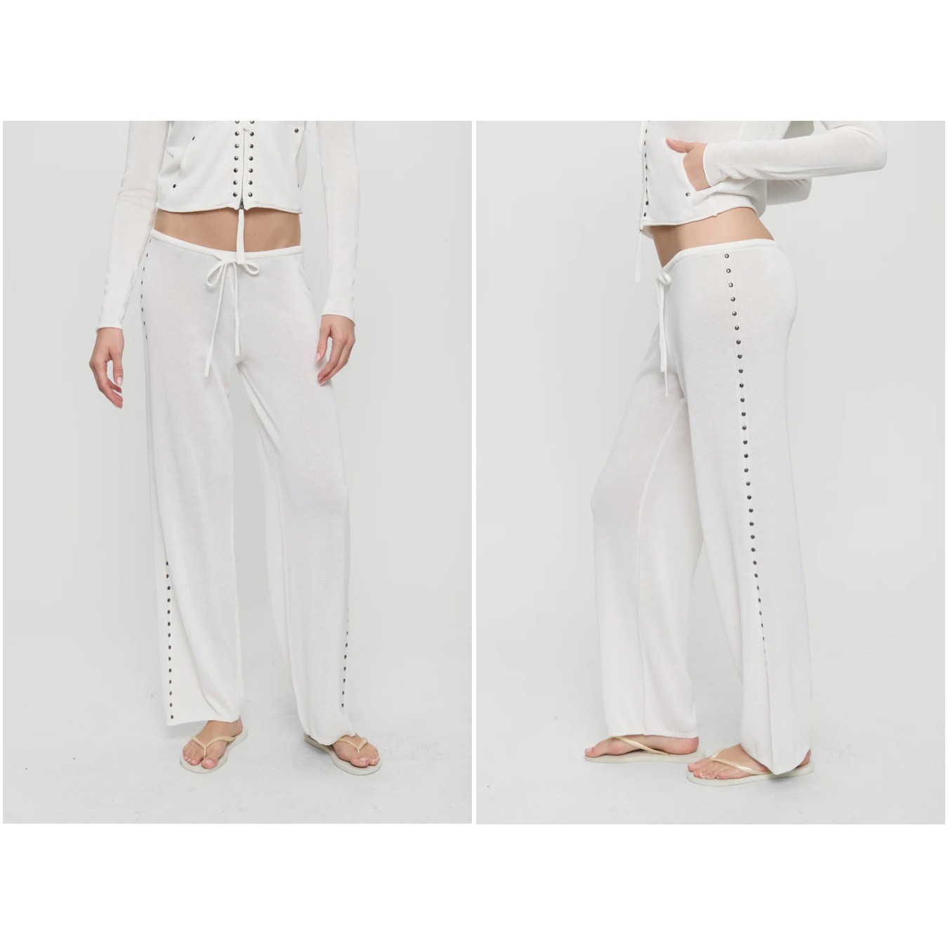 Nwt Frankies Bikinis Ela Low Rise Knit Pants Beach Coastal Coverup Y2k Sz Large
